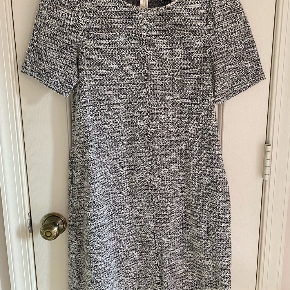 Elegant Loft Black and White Tweed Dress